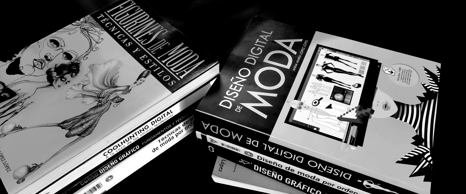 Libros de diseño de moda y diseño digital, escritos por Anna Maria Lopez Lopez